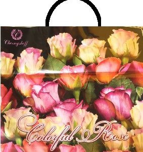 Пакет петля 33*37 Троянди на чорному