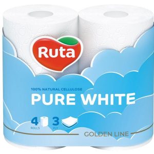 Туалетний папір Ruta Pure White 3сл 4шт/уп білий