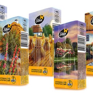 Хустинки паперові 10шт 2шарові в асортименті