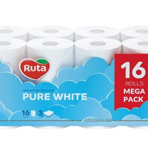 Туалетний папір Ruta Pure White 3сл 16шт/уп білий