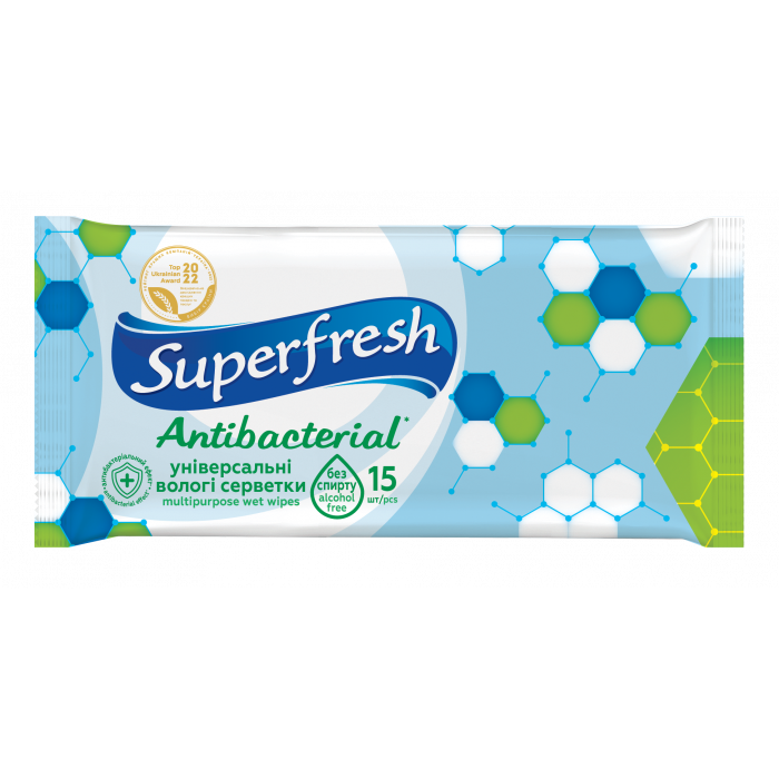 Серветка волога Superfresh 15 шт в асортименті
