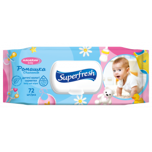 Серветка волога Superfresh 72 шт з клапаном в асортименті