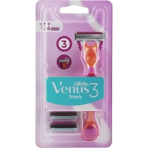 Станок для гоління Gillette Venus Simply3 з чотирьма змінними насадками
