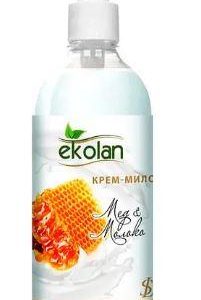 Крем-мило рідке Ekolan Молоко і Мед 0,5л дозатор