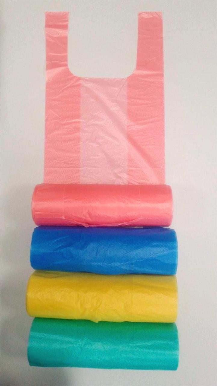 Пакет майка в рулоні 22*45 100шт/рул (асорті)