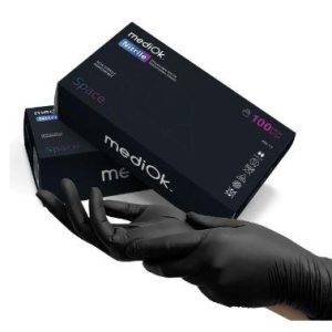 Рукавички нітрилові Mediok Space L 50пар/кор(чорні)