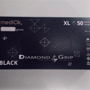 Рукавички нітрилові Mediok Diamond Grip XL 25пар/кор(чорні)