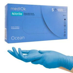 Рукавички нітрилові Mediok Ocean L 50пар/кор(блакитні)