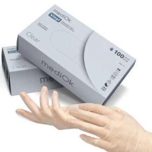 Рукавички вінілові Mediok Clear L 50пар/кор(прозорі)