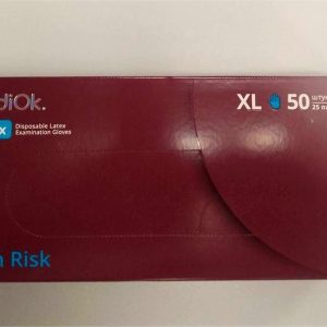 Рукавички латексні  Mediok Hight Risk XL 25пар/кор(сині)