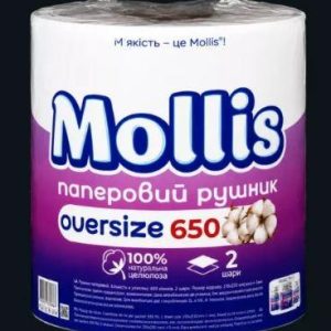 Рушник паперовий Mollis Oversize 2шар 1рул/уп (650 відривів)