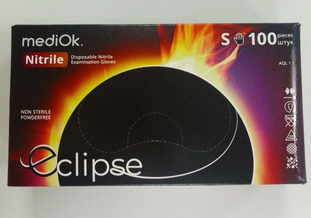 Рукавички нітрилові Mediok Eclipse S 50пар/кор(чорні)