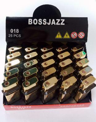 Запальничка Bossjazz BJ-018 турбо метал 25шт/уп в асортименті