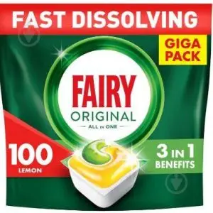 капсулі fairy original все в одному лимон — Капсулі для посудомийних машин Fairy Original Все в одному Лимон 100 шт/уп